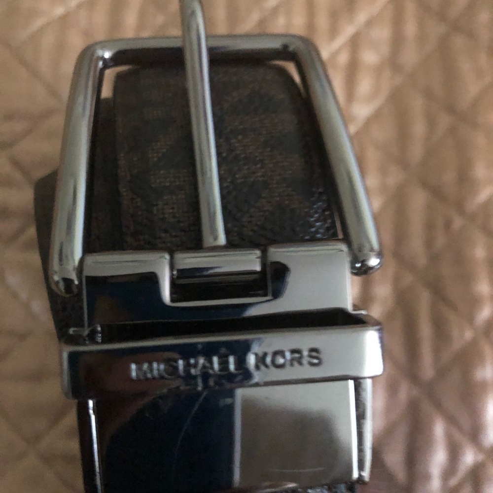 Michael Kors Mens Brown only Hardware Belt - Picture 13 of 14